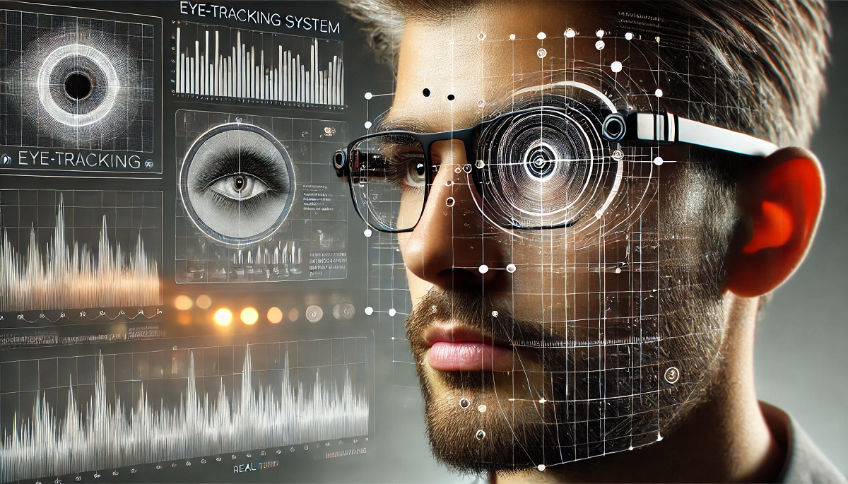 utente che segue un eye tracking nell’ambito degli usability test