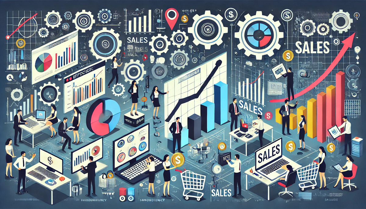rappresentazione del concetto di efficienza e vendite che sottostanno al web apps development
